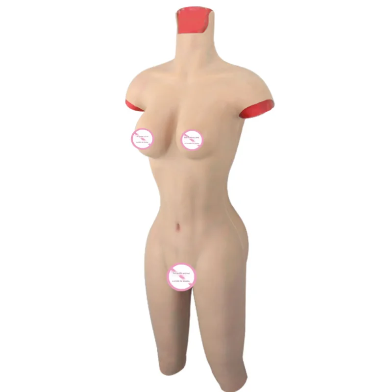 Factory Direct Sales Elastic Real Touch Shemale Sexy Role Fake Vagina Water Drop Type Knee-high Silicone Prosthesis Bodysuit