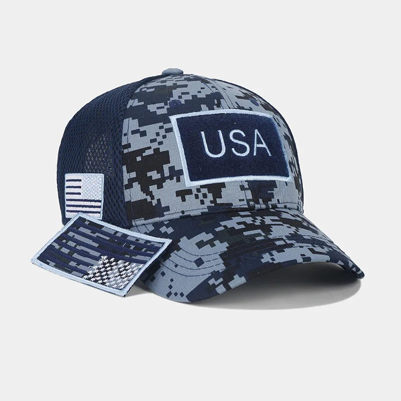 American flag camouflage patchwork mesh breathable baseball hat