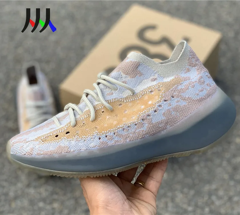 
Высококачественные женские и мужские кроссовки Yezzy 380, синяя овсяная Светоотражающая обувь Yeezy Original 350 700 V2 
