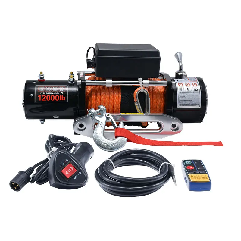 Factory price off road 4*4 car electric winch 12000lbs with synthetic rope