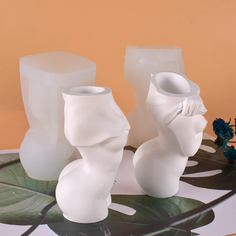 The most creative 3D human body vase silicone mold DIY flower pot pen holder resin silicone mold