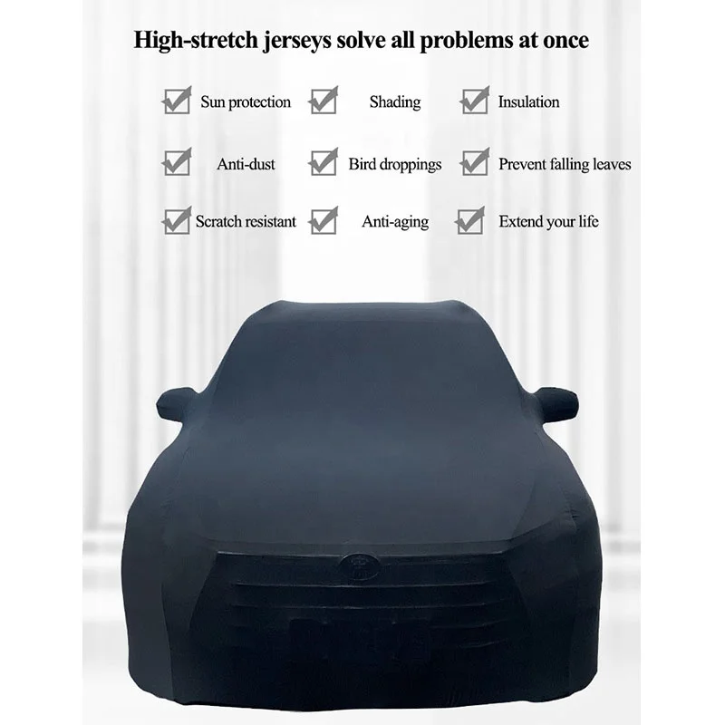 Super Car Cover All Weather Waterproof Full Coverage Dust Sedan SUV Custom Perfect Fit Super Elastic Car Cover