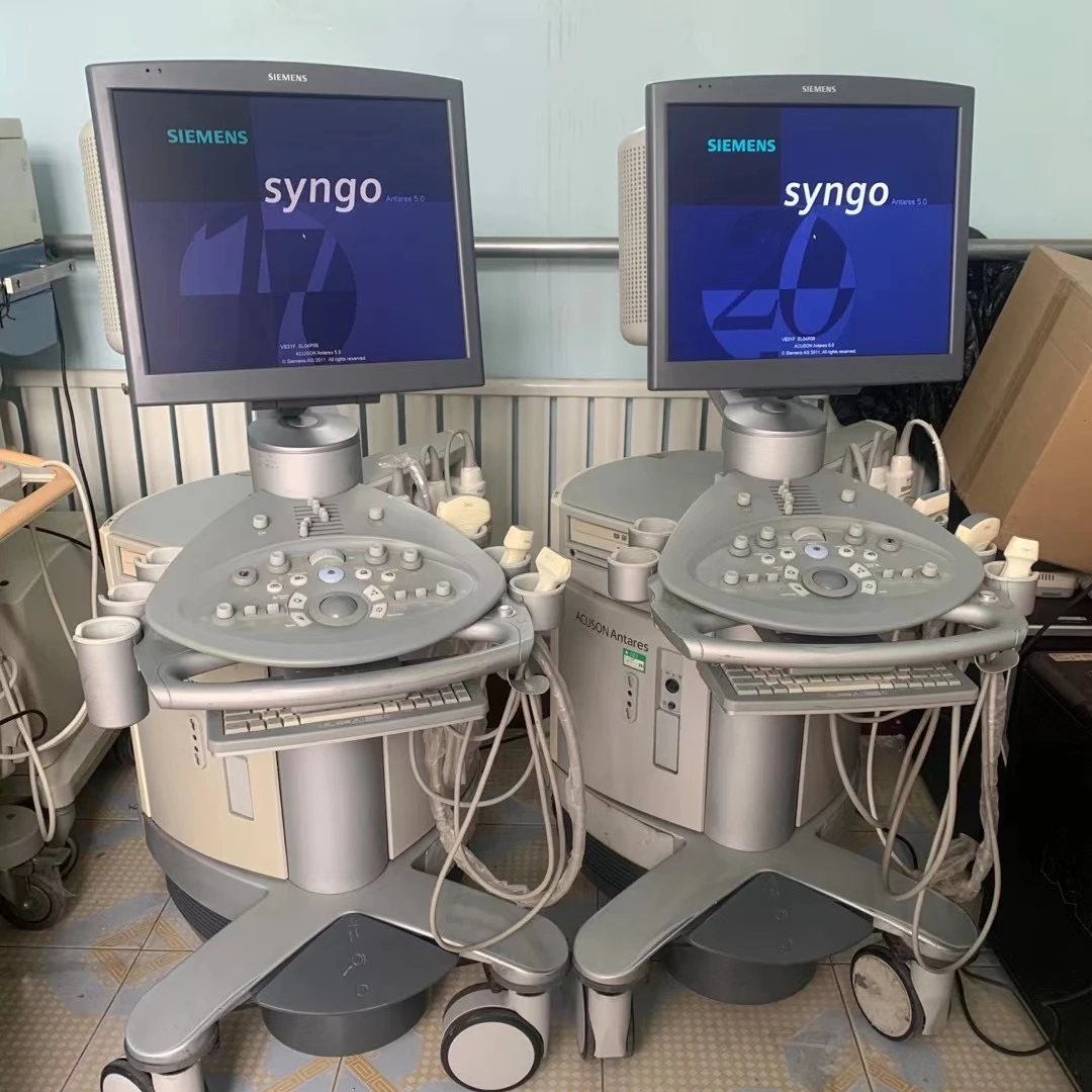 Fairly used Siemens Antares trolley color doppler with convex + linear + TVS probes