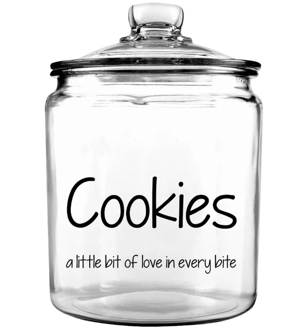 Custom Logo Large Round Cookie Jar Glass Storage With Airtight Glass Lid