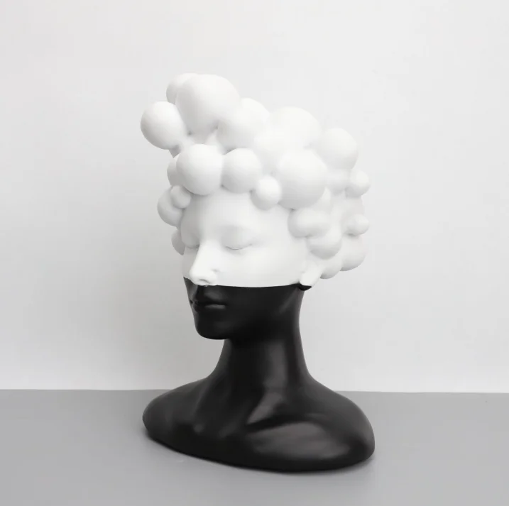 wholesale Sculptures Home Living Room decoration Decor Simple Abstract Black and White Tone Lady bust Figure Sculpture statue