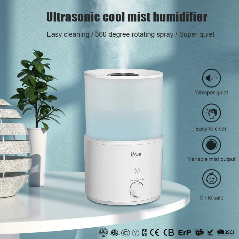 GO-2821A Korean Style Top Fill 6 Hours Timer Personal Air Humidifier With Night Light