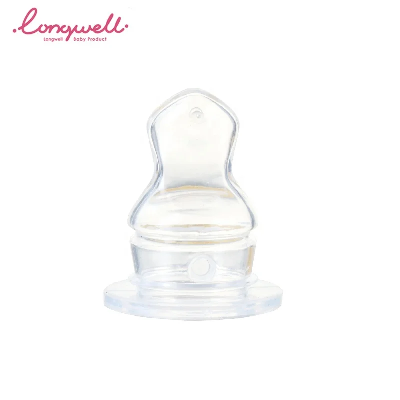 Ningbo Longwell Standard Round Small Slow Flow Feed Glass Bottles BPA Free Natural Teat Custom Liquid Silicone Teat Baby Nipple