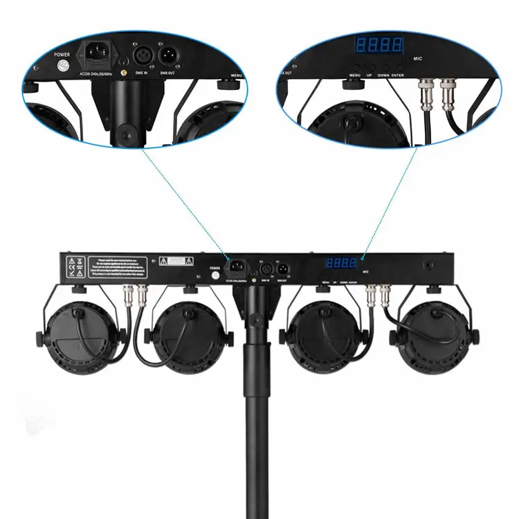 2019 hot sales 60W DMX Can Light Sets  48PCS RGBW Led Par Bar Stage Lighting With Stand