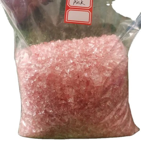Wholesale pink color crushed glass for craft
