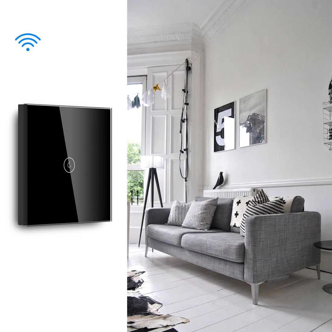 Умный беспроводной выключатель света Alexa google home сенсорный с дистанционным управлением