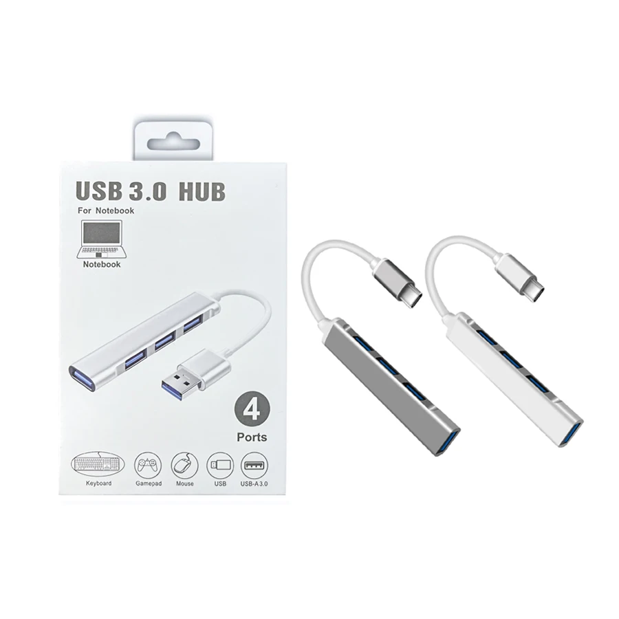 4 In 1 Usb 3.0 Hub Type C To Usb 4 Port Multi Splitter Adapter Otg Type-c Hub For Lenovo Macbook Pro Pc Computer Accessories