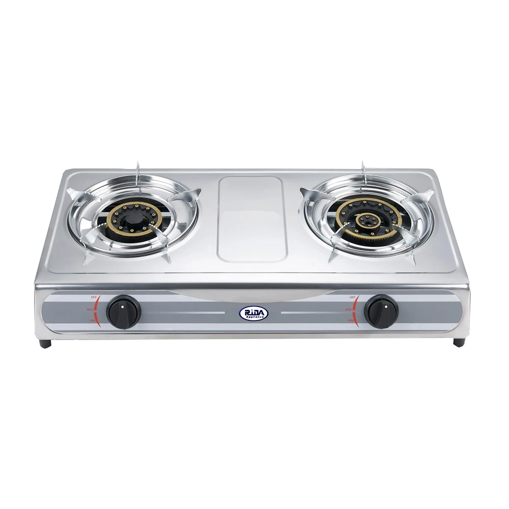 Новый модный дизайн панели из нержавеющей стали 2 горелки газовая плита