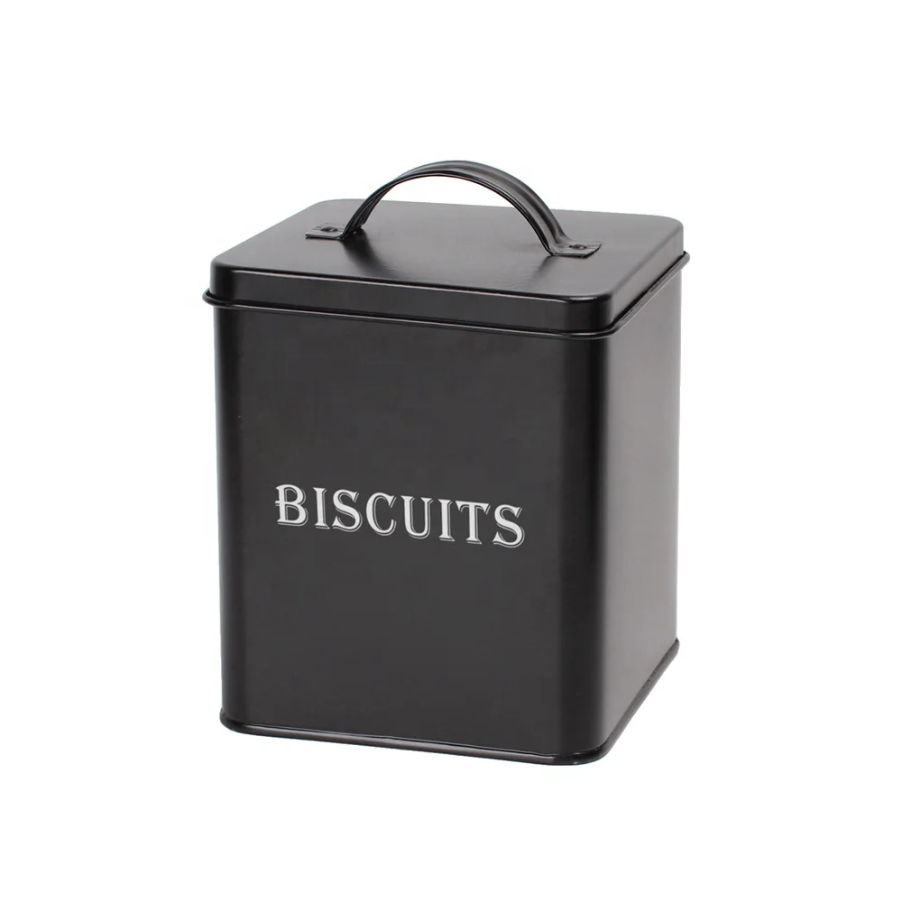 Bespoke Customized Biscuit Box Container For Kitchen Metal Food Storage Canister Tin