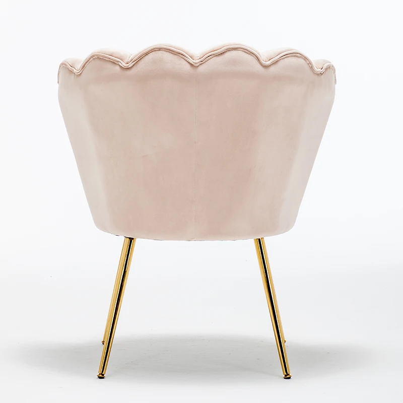 Light pink velvet fabric Accent Chair LOTUS shape