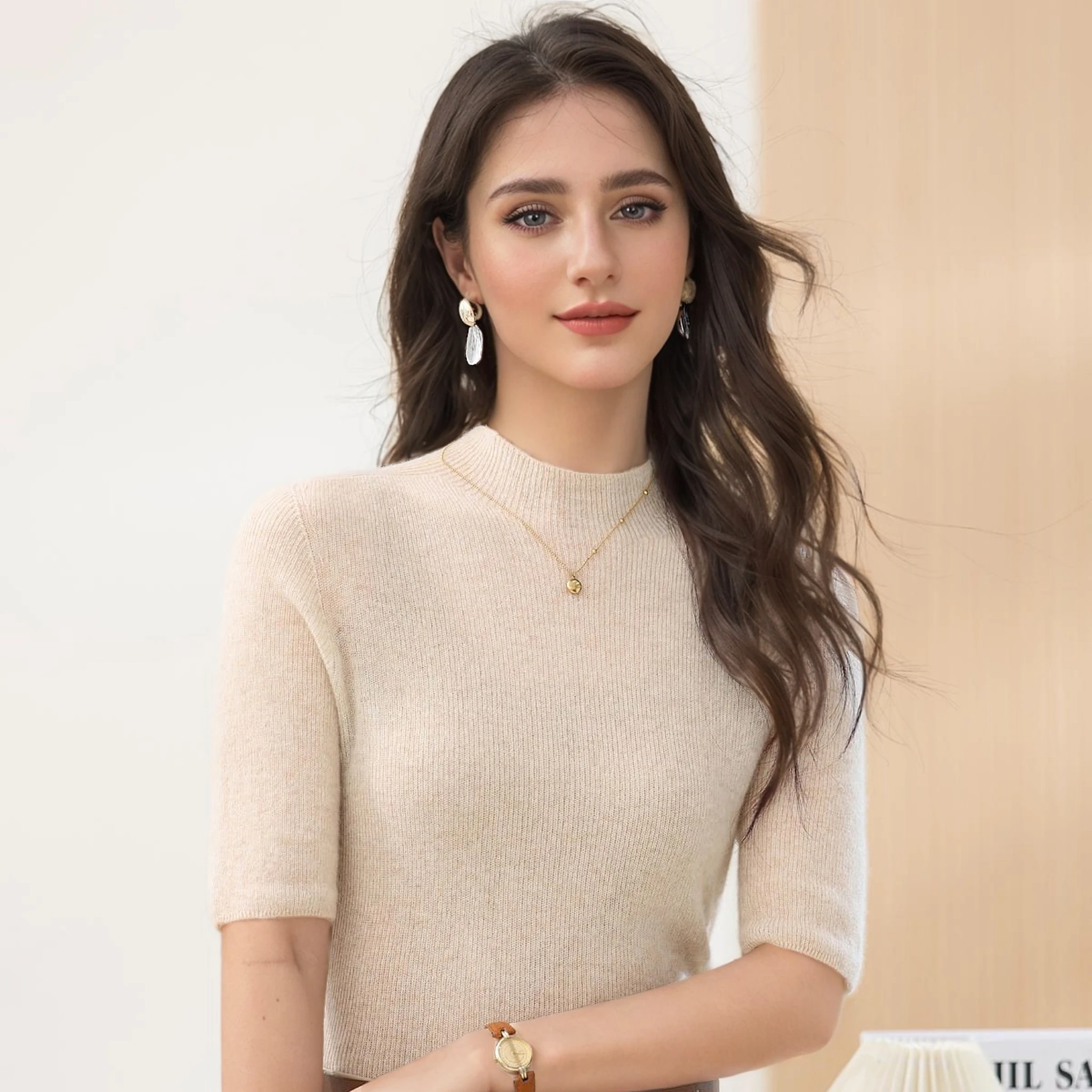 2024 новый стиль 100% вязаный кашемировый свитер для женщин повседневный толстый и теплый осени зимы