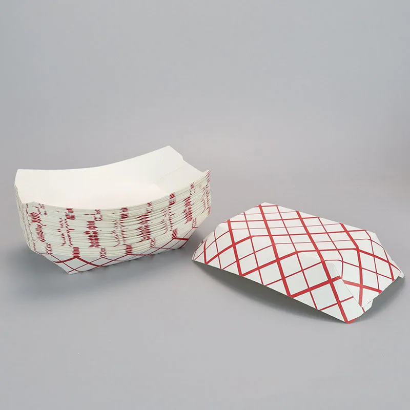 Custom Print Disposable Take Out Fast Food Snack Container Paper Boat Tray Food Tray