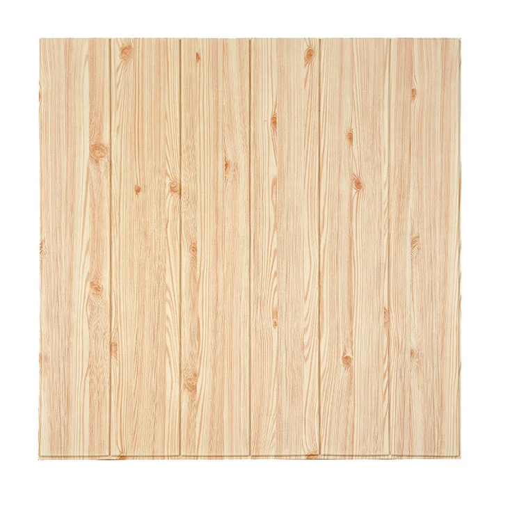 Wood Grain Retro 3D Wall Brick Sticker Foam Brick Wall Sticker 3D