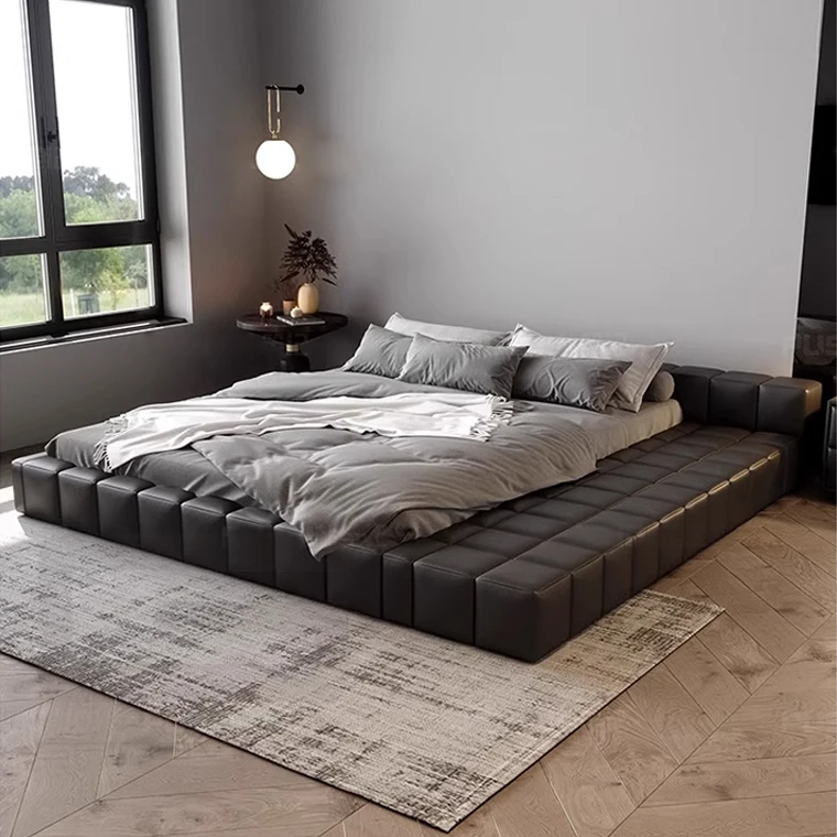 Gainsville мебель для виллы коричневая бархатная мягкая двуспальная кровать отель спальня обивка спинки размера «king-size» Мебель