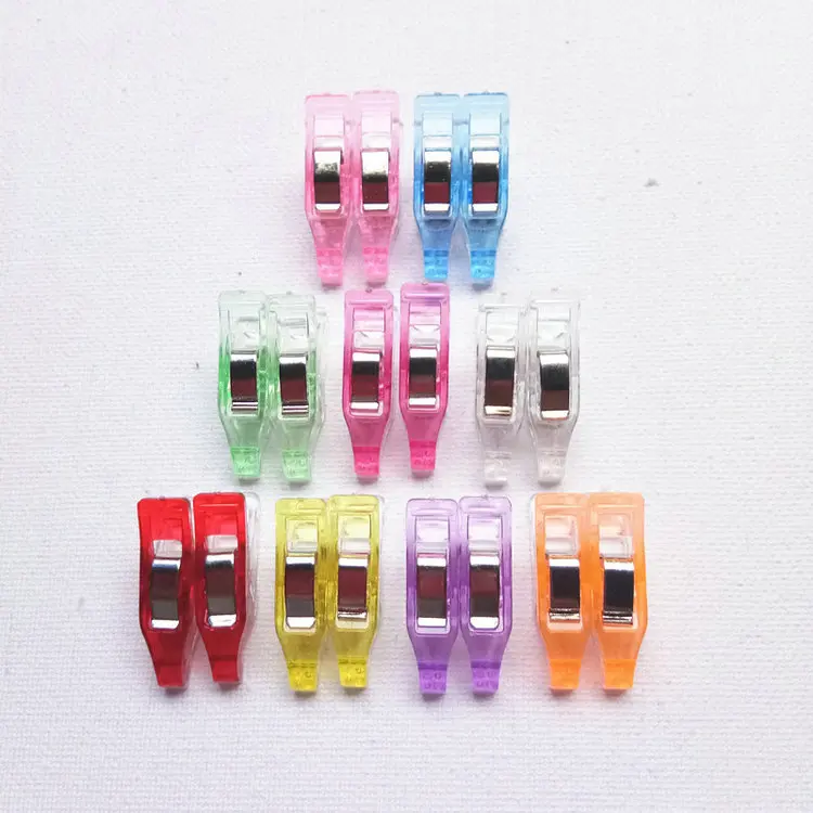 Clear Color Narrow Head Long All Purpose Craft Quilting Sewing Clips for DIY Crafting Blinding Crochet Knitting Clamps