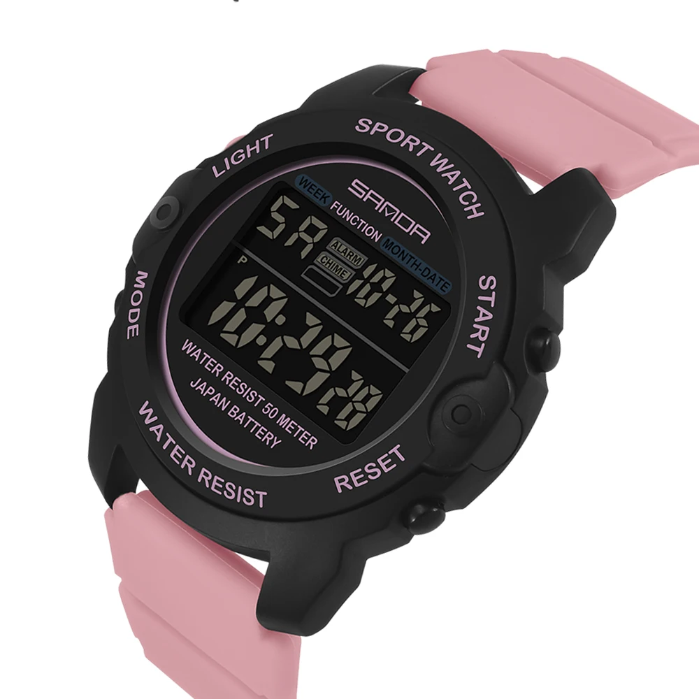 SANDA Luxury Brand Teenager Fashion Casual Watches Luminous Waterproof LED Digital Watch for Women and Men
