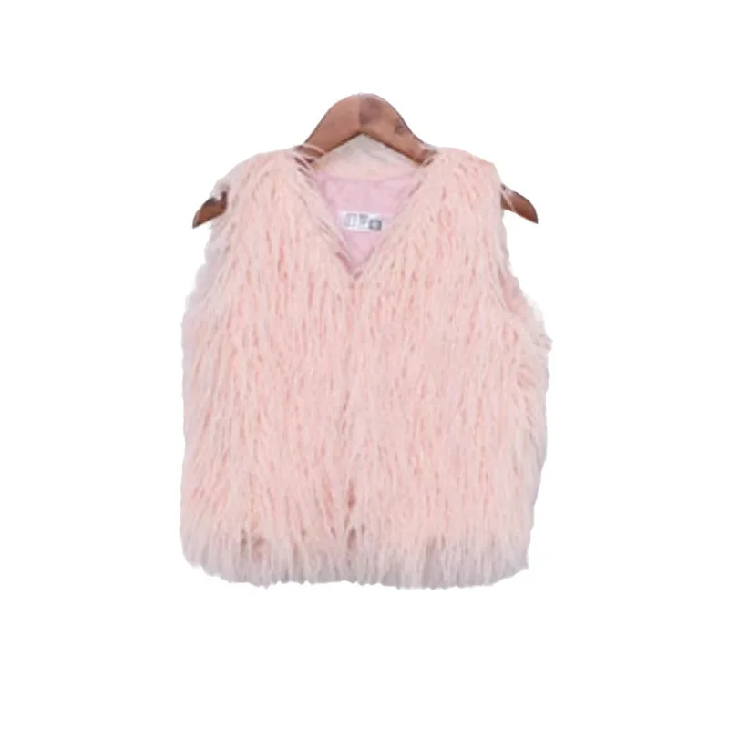 Imitation fur girls medium and long wool vest Korean version circle wool cotton thickened vest plush sheep