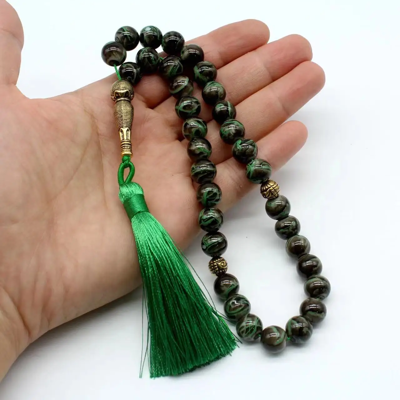 Muslim Prayer Beads Beads 33 10mm tassel colored flower beads handmade rosary bracelet Tasbih