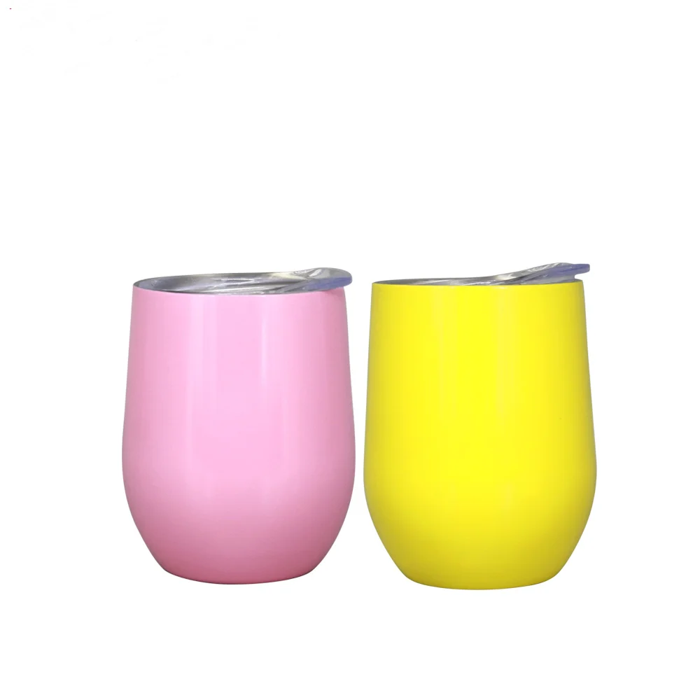 tumbler with lid colorful stainless steel egg shape cup mug