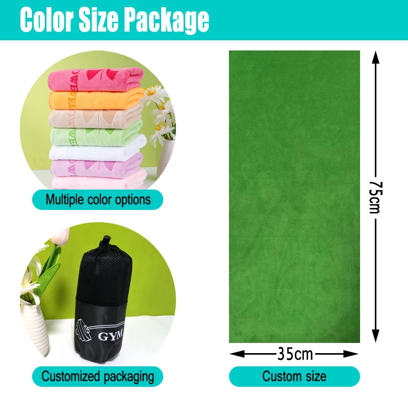Super absorbent quick dry sweat travel fitness large gym towel 400gsm thickened microfiber towels for sport