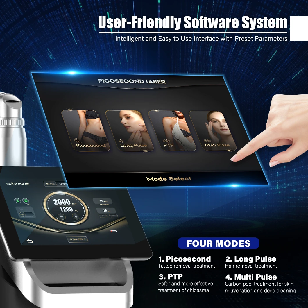 532nm 755nm 1064nm 1320nm Pico Laser Machine Suppliers Professional nd yag Laser q Switched Picosecond Tattoo Removal Machine