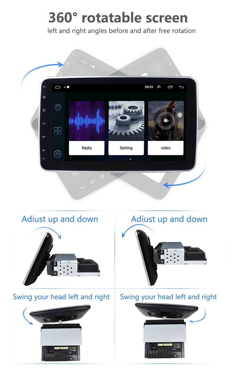 1 Din Android автомагнитолы 360 градусов
