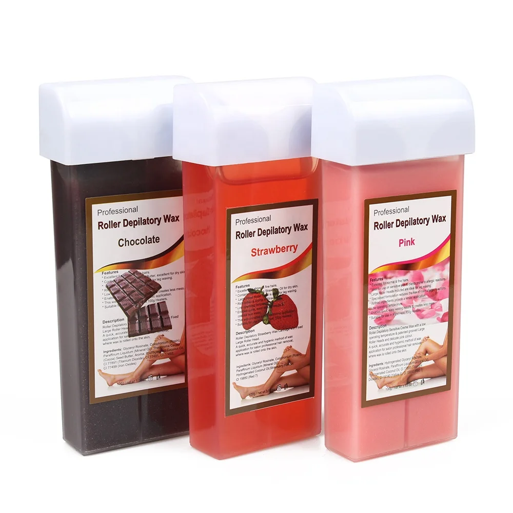 
100g 17 Flavors Convenient Hair Removal Hot Film roll on Wax professiuonal roller wax 