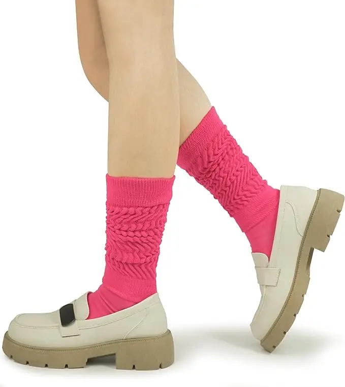 Women Thigh High Boot Slouch Socks Gym Athletic Sport Scrunch Socks Unisex Custom LOGO Color Soft Scrunch Slouch Socks