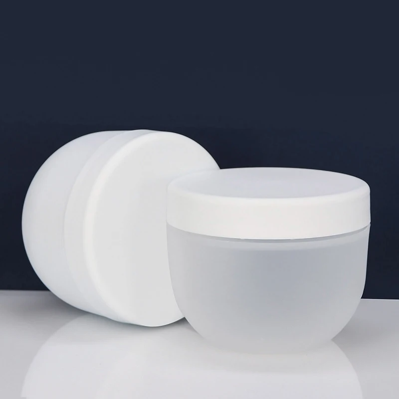 High Quality Plastic Matte Clear Collagen Hair Growth Shampoo Conditioner Skin Cleansing Cream Jar With White Safety Seal Cap