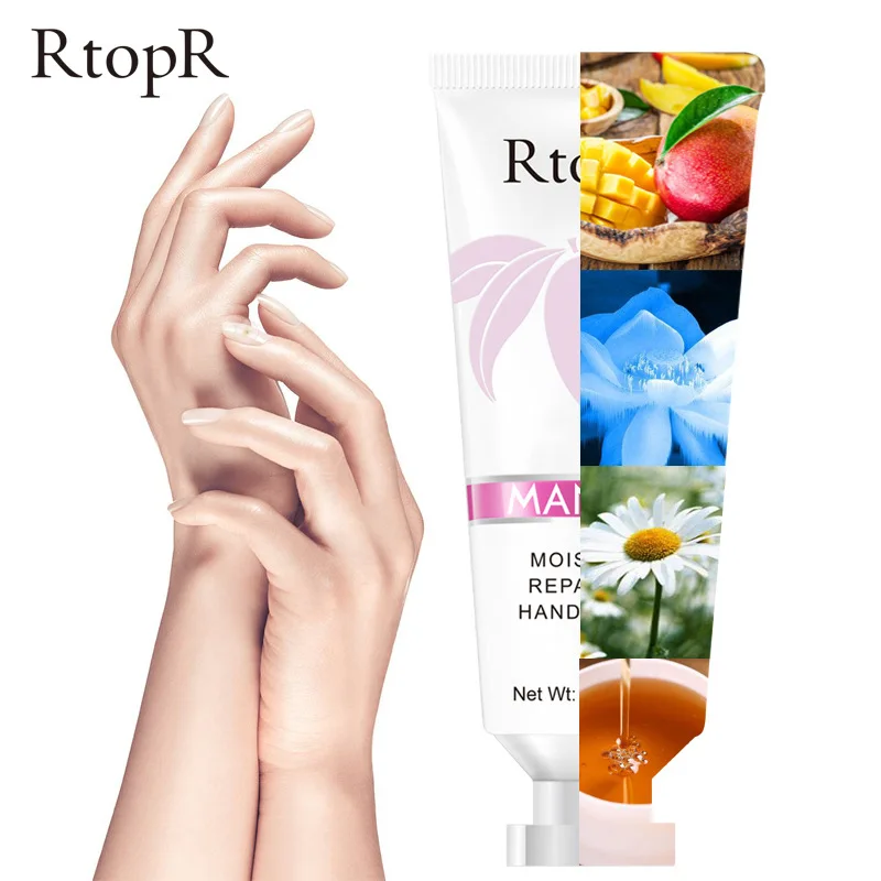 RtopR World premiere Mango Bright Moisturizing Liquid High Quality Skin Hand Whitening Face Care Anti-aging Serum Hand Cream