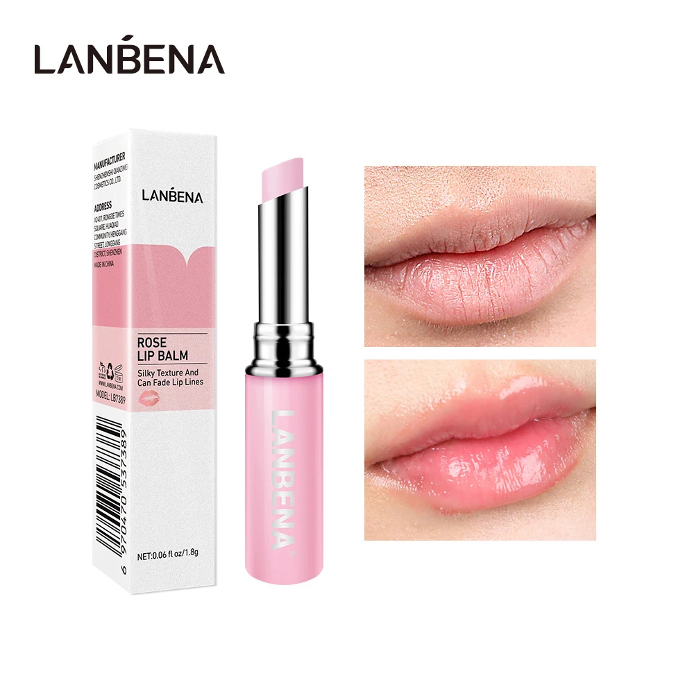 LANBENA Private Label Rose Pink Lip Balm Lip Plump Moisturizing Lip Care Balm