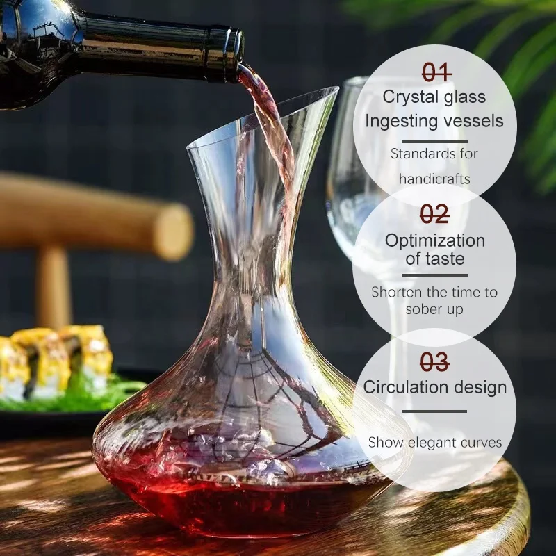 Best Quality Promotional Clear Customized Quantity Logo Shape Crystal Wine Glass Decanter with the Best Service and Low Price