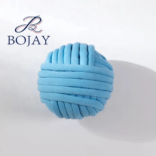 100% Cotton Machine Washable Roving Poly Fiber Filled Tube Braid Hand Knitting  Yarn Tube Braid Yarn