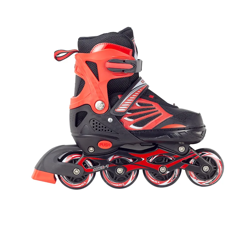 High Quality Durable Full Light Up Wheels Outdoor Roller Skates Children Straight Row Roller Shoes