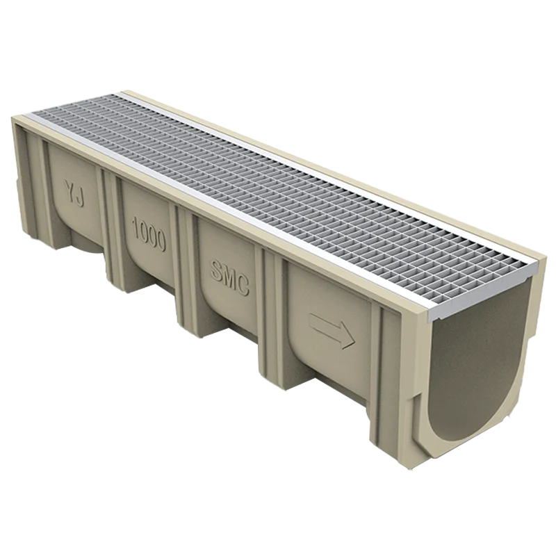 Polymer Concrete Drainage Channel with Stainless Steel or Galvanized Steel Grating Cover En1433 Load Class