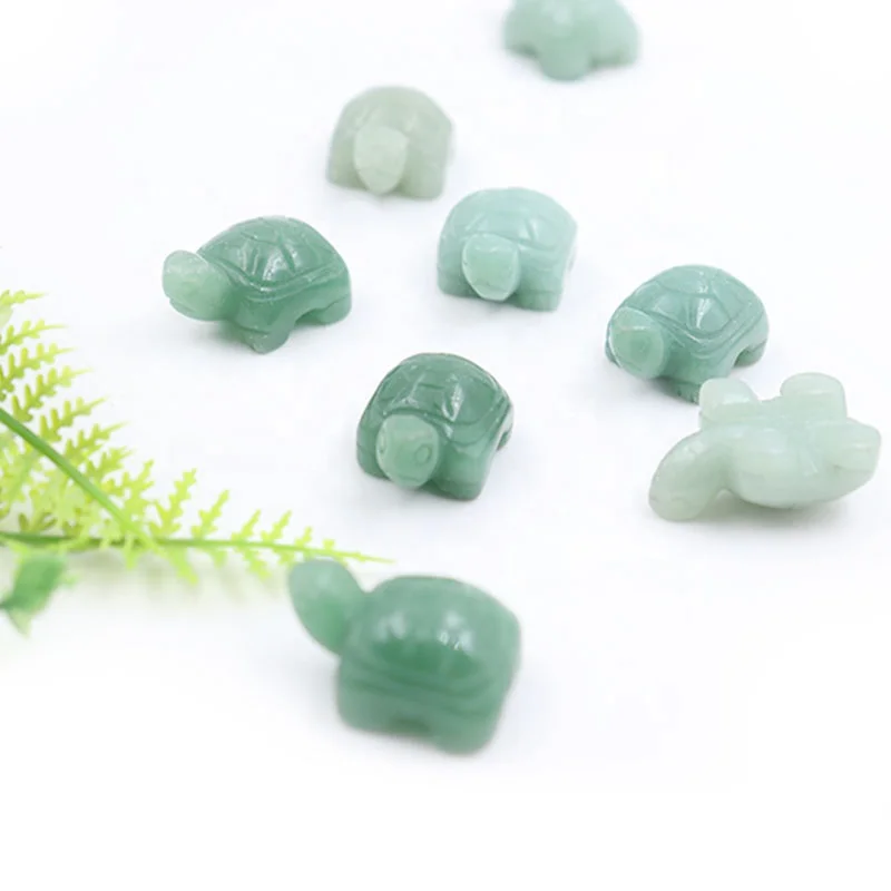 Natural Crystals Healing Stones Hand-Carved Small Crystal Animals Green Aventurine Turtle Carving Statue Figurine Stones Crafts
