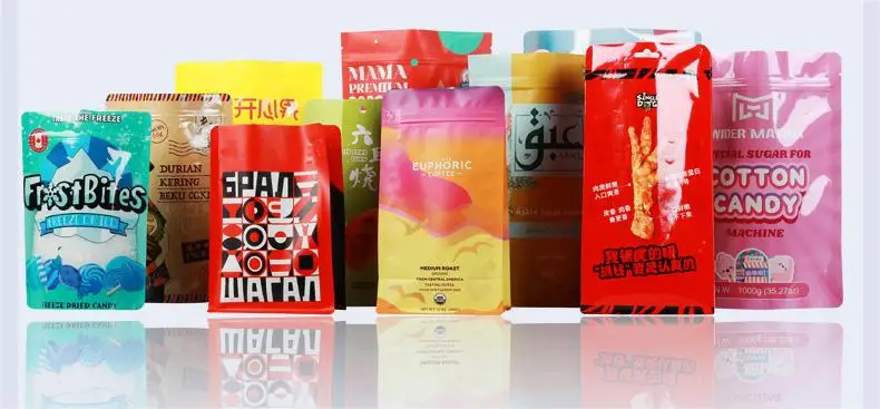 Wholesale Food Grade Waterproof Ziplock Biodegradable Brown Kraft Paper Kraft Stand Up Pouch Snack Food Bag With Printing 100Pcs