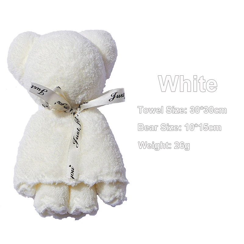 Customized LOGO Cartoon Gift Bear Style 30x30cm Towel Coral Fleece Microfiber Gift Towel