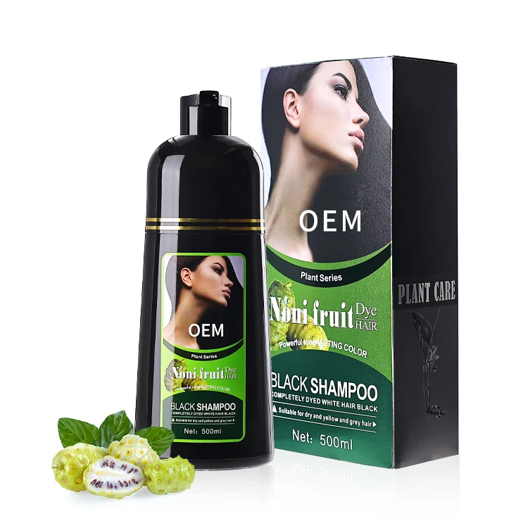 Natural Organic Non Allergic Noni Fruit Black Hair Shampoo 5 Minutes Fast Natural Black Hair Dye Black Hair Shampoo