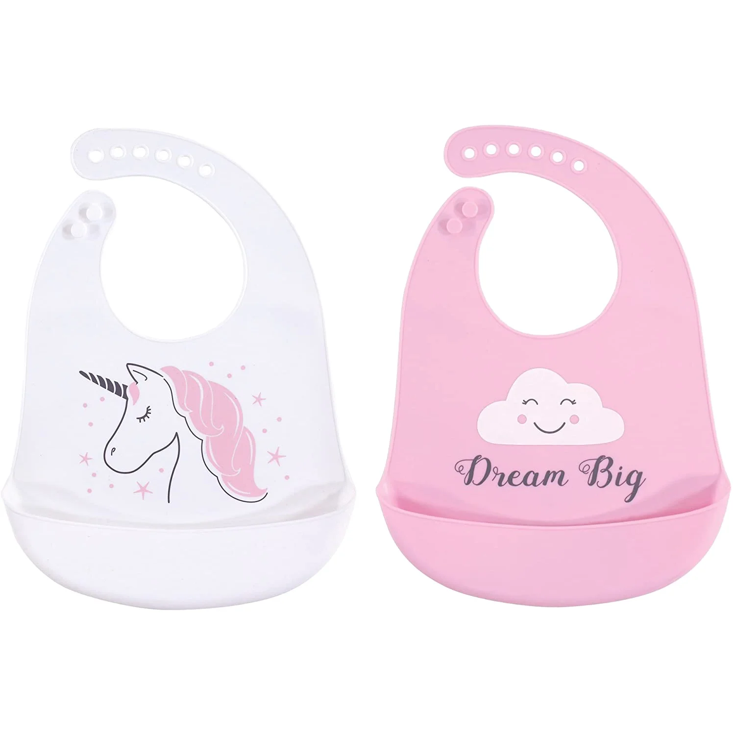 
Cartoon Security Soft Adjustable Waterproof Baby Feeding Silicone Bibs For Sale 