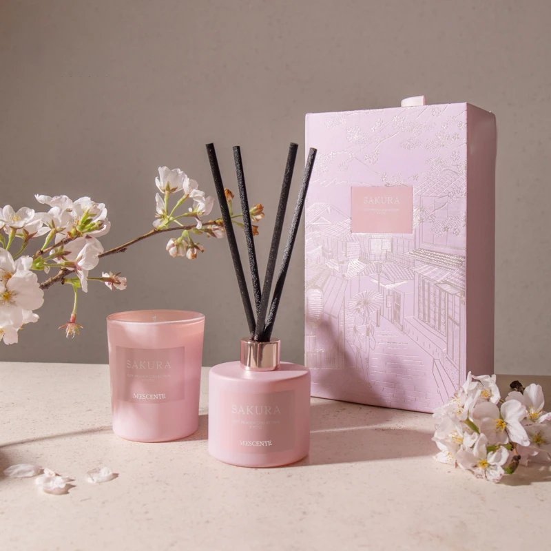 M&Scent Private Label Giveaways Scented Candle Gift Set Reed Diffuser, Soy Wax Candle Reed Diffuser