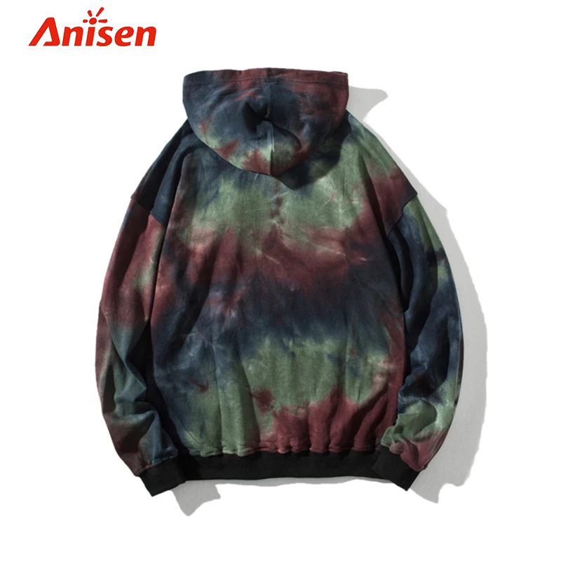 Wholesale Oversized Quarter Zip Streetwear Hoodie, Men Custom Windbreaker Windproof Hoodies Tie Dye Pullover