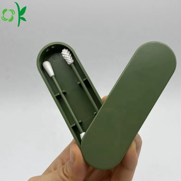  OKSILICONE экологически чистые многоразовые двухсторонние силиконовые ватные палочки для чистки макияжа и