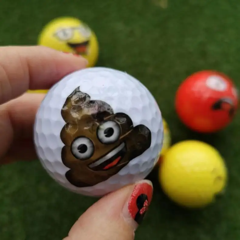 High quality 2 layers color pattern golf balls expression funny golf ball