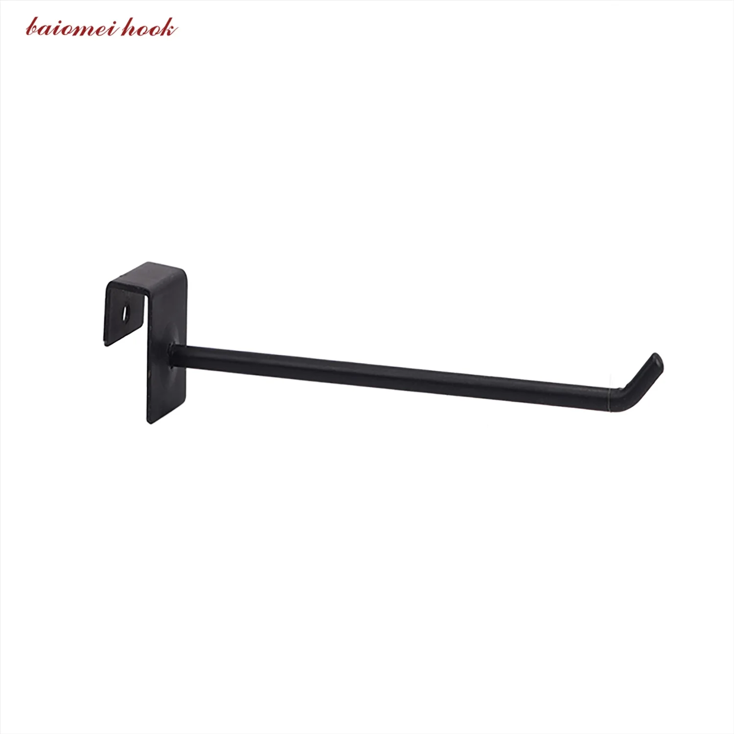 High Quality Supermarket Chrome Metal Single Wire Display Hook Square Tube Hook