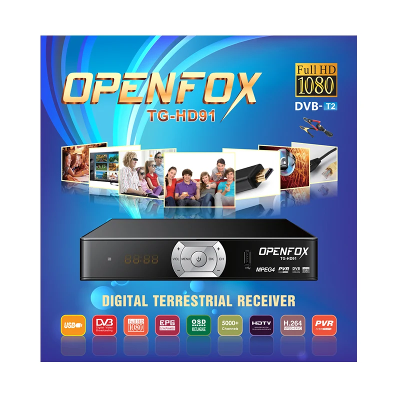 OPENFOX TG-HD91 New dvb-t2 decoder tv box digital satellite tv receiver hot